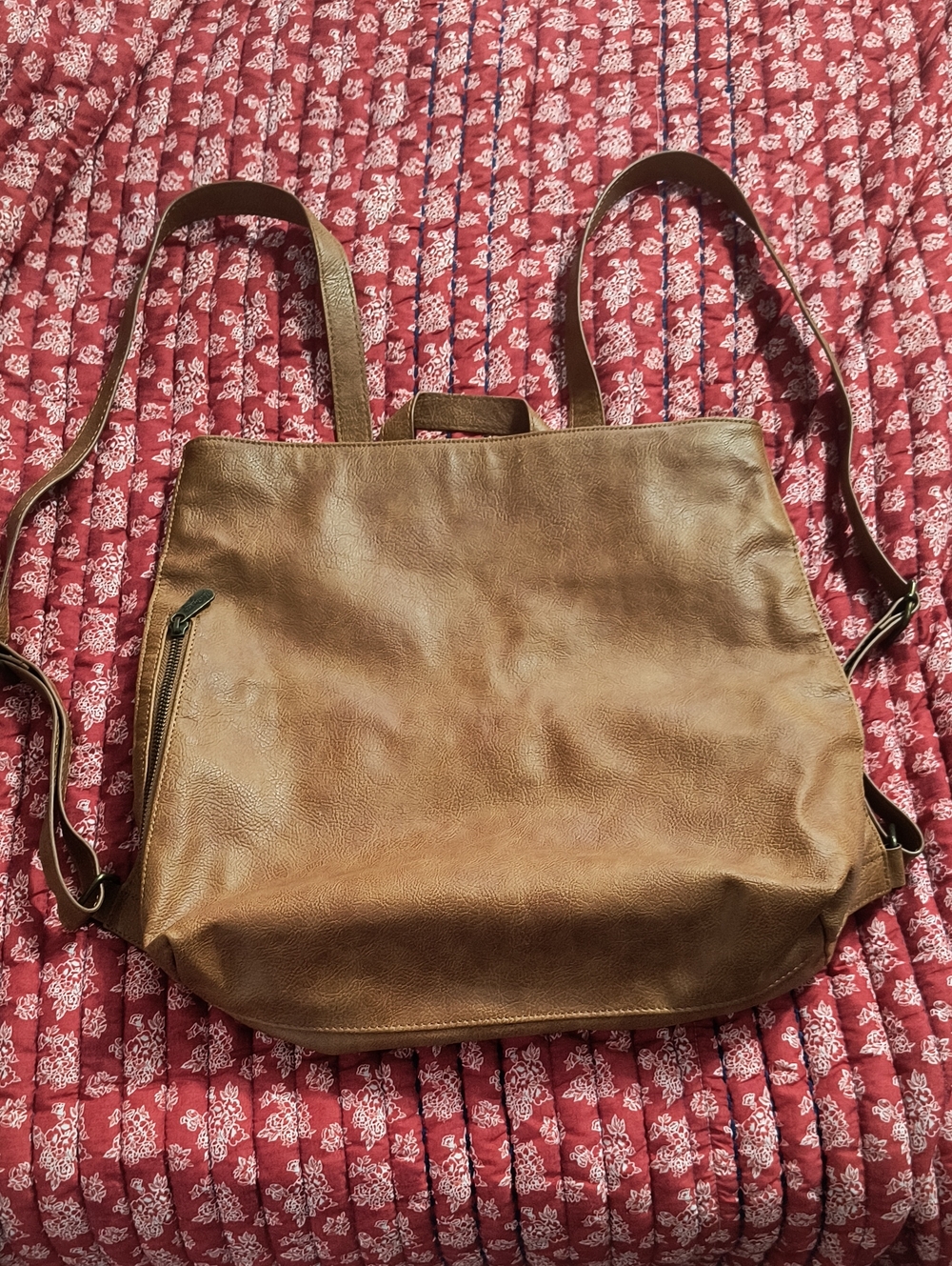 Thirty One NEW Classic Tan Faux Leather Women's Backpack Tote